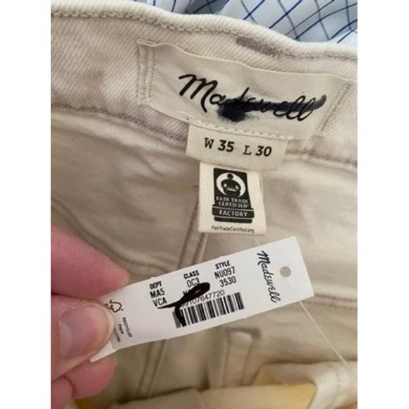 Madewell Mens Relaxed Taper Authentic Flex Denim Jeans 35x30 Vintage Canvas